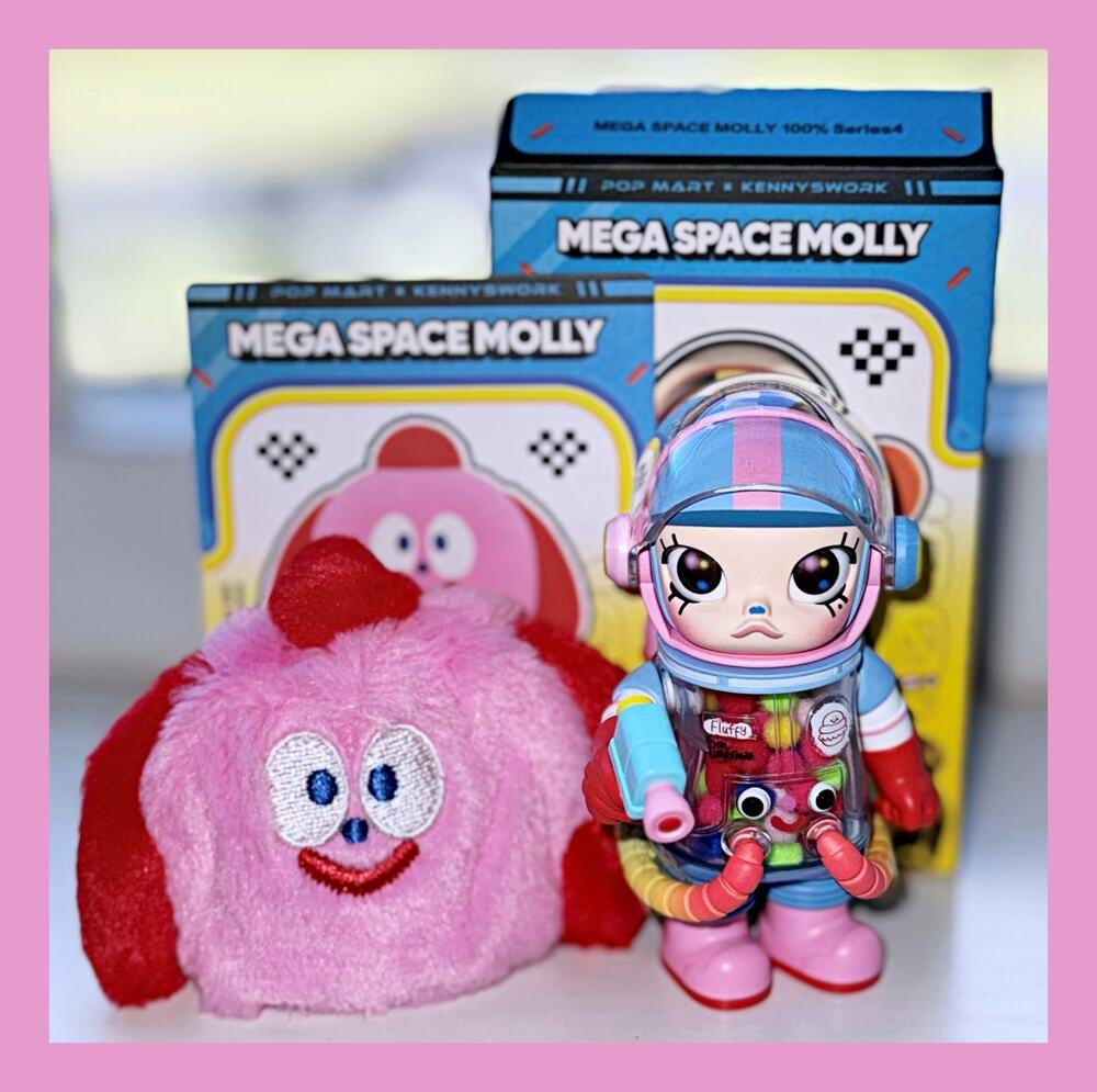 POP MART 100% Mega Space Molly Jon Burgerman Labubu Toy Figure Collect